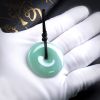 缅甸A货天然糯种浅绿翡翠平安扣 - 红掌柜