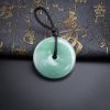 A货天然糯种浅绿翡翠平安扣吊坠 - 红掌柜