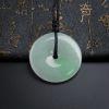 缅甸A货天然冰种飘绿翡翠平安扣吊坠 - 红掌柜