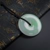 A货天然冰种飘绿翡翠平安扣吊坠 - 红掌柜