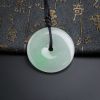 缅甸A货冰种飘绿翡翠平安扣吊坠 - 红掌柜