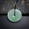 缅甸A货冰种飘绿翡翠平安扣吊坠 - 红掌柜