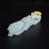 A货天然冰糯种飘黄翡龙钩摆件 - 红掌柜