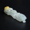 天然冰糯种飘黄翡龙钩摆件 - 红掌柜