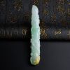 缅甸A货天然糯种浅绿飘黄翡毛笔摆件 - 红掌柜