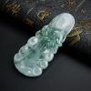 A货天然冰糯种浅绿飘蓝花翡翠观音吊坠 - 红掌柜