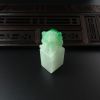 糯冰种带绿翡翠貔貅印章-红掌柜