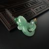 天然糯冰种带黄翡并蒂莲吊坠 - 红掌柜