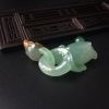 糯冰种带黄翡并蒂莲吊坠 - 红掌柜