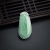 缅甸天然糯冰种飘绿翡翠福瓜吊坠-红掌柜