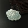 缅甸糯种淡绿翡翠长命锁吊坠-红掌柜