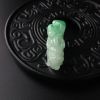 缅甸细糯种浅绿飘花翡翠貔貅吊坠-红掌柜