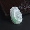 A货天然糯种飘花翡翠如意吊坠 - 红掌柜