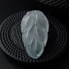 缅甸天然冰糯种翡翠叶子吊坠-红掌柜
