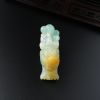 天然糯种浅绿飘黄翡翡翠貔貅吊坠-红掌柜