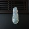 缅甸A货天然冰糯种翡翠福豆吊坠 - 红掌柜