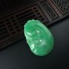 缅甸天然糯种豆绿翡翠如意吊坠-红掌柜