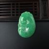 缅甸天然糯种豆绿翡翠吊坠-红掌柜