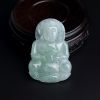缅甸天然糯种飘绿翡翠观音吊坠-红掌柜