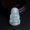 缅甸天然糯种飘绿翡翠观音吊坠-红掌柜