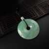 天然糯种飘绿翡翠平安扣吊坠-红掌柜