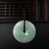 缅甸天然糯种飘绿翡翠平安扣吊坠-红掌柜