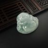 天然糯种飘花翡翠弥勒佛吊坠-红掌柜
