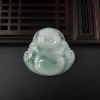 缅甸天然糯种飘花翡翠弥勒佛吊坠-红掌柜