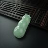 缅甸糯种淡绿翡翠四季豆吊坠-红掌柜