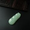 缅甸天然糯种淡绿翡翠吊坠-红掌柜