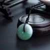 糯种飘绿翡翠平安扣吊坠 - 红掌柜