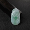 缅甸天然糯种飘花翡翠如意吊坠 - 红掌柜