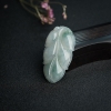 天然糯种飘花翡翠叶子吊坠-红掌柜