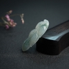 缅甸天然糯种飘花翡翠吊坠-红掌柜
