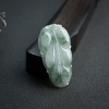 天然糯种飘花翡翠叶子吊坠-红掌柜