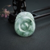 缅甸天然糯种飘花翡翠福贝吊坠-红掌柜