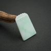 缅甸糯种浅绿翡翠无事牌吊坠-红掌柜