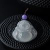 缅甸A货天然冰糯种翡翠弥勒佛吊坠 - 红掌柜
