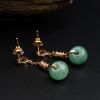 18K金镶钻冰糯种苹果绿翡翠耳环 - 红掌柜