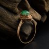 天然A货18K金镶钻冰糯种苹果绿翡翠戒指 - 红掌柜