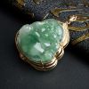 冰糯种浅绿翡翠坐佛吊坠-红掌柜
