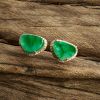 糯种翡翠耳钉-红掌柜