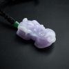 缅甸糯种紫罗兰翡翠貔貅吊坠-红掌柜