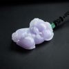天然A货糯种紫罗兰翡翠貔貅吊坠-红掌柜