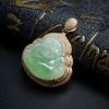 天然18K金糯种绿色翡翠吊坠 - 红掌柜