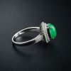 天然18K金糯种飘绿翡翠戒指 - 红掌柜
