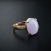 A货天然18K金镶钻糯种紫罗兰翡翠戒指 - 红掌柜