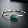 缅甸A货天然18K金镶冰糯种满绿翡翠手镯 - 红掌柜