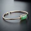 A货天然18K金镶冰糯种满绿翡翠手镯 - 红掌柜