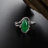 18K金缅甸A货天然糯种翡翠戒指 - 红掌柜